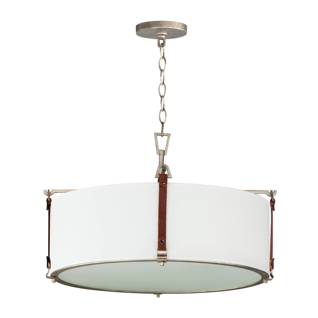 Maxim Sausalito 16135FTWZBSD Pendant Light - Weathered Zinc / Brown Suede