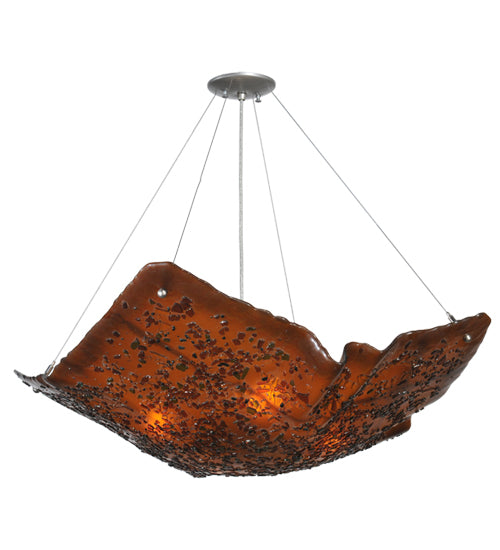 Meyda Tiffany Metro Fusion 119569 Pendant Light - Amber/Amber Green Black Frit