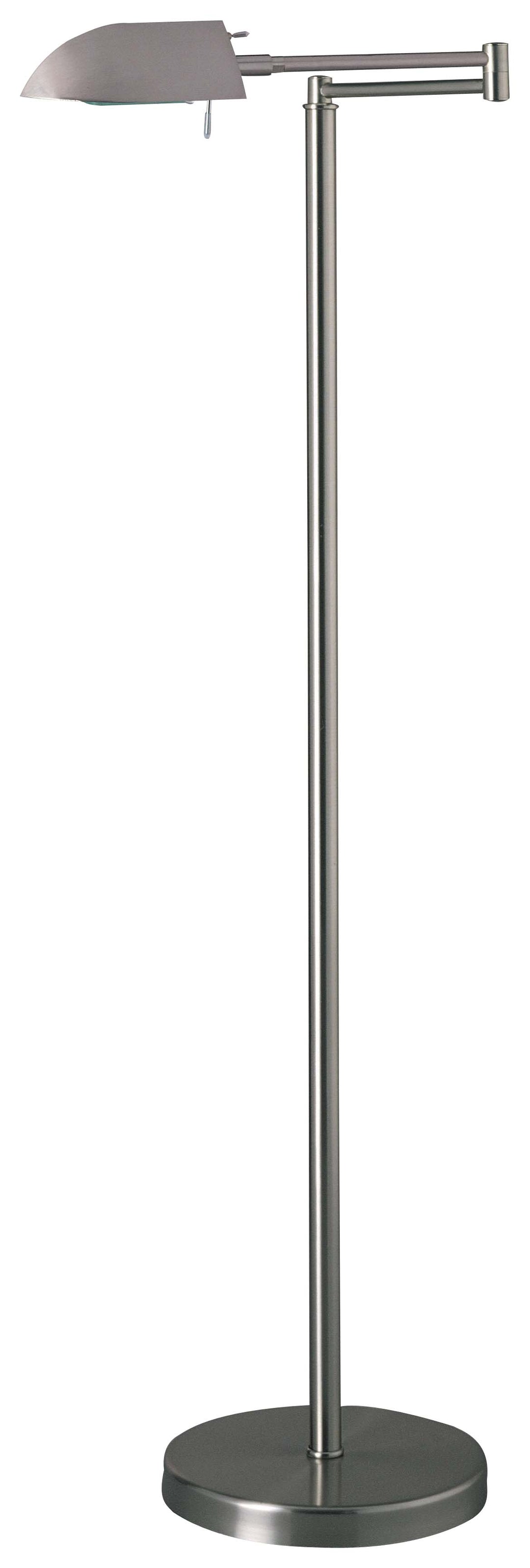 George Kovacs Lighting P4354-603 Wah-Hoo One Light Swing Arm Floor Lamp Lamp Pewter, Nickel, Silver