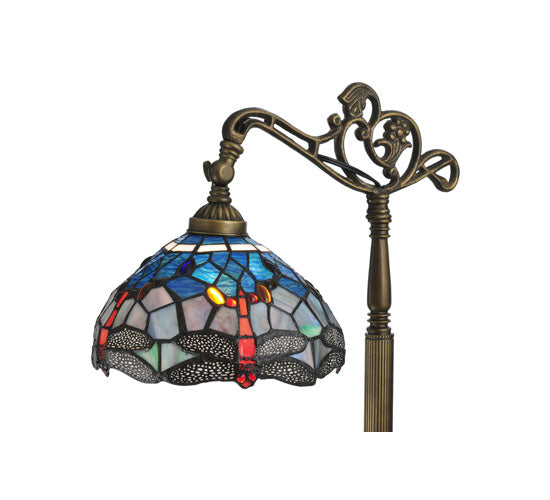 Meyda Tiffany Lighting 119647 Pond Lily One Light Bridge Arm Floorbase Utility Light Bronze / Dark