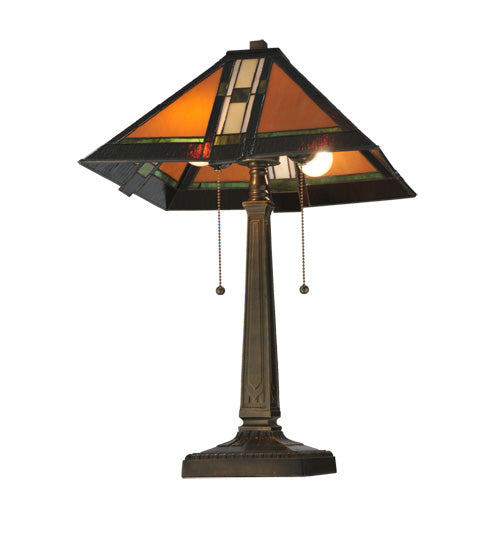 Meyda Tiffany Lighting 119654 Montana Mission Table Lamp Lamp Bronze / Dark