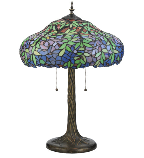 Meyda Tiffany Lighting 119674 Duffner & Kimberly Laburnum Three Light Table Lamp Lamp Bronze / Dark