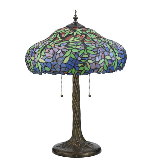 Meyda Tiffany Lighting 119674 Duffner & Kimberly Laburnum Three Light Table Lamp Lamp Bronze / Dark