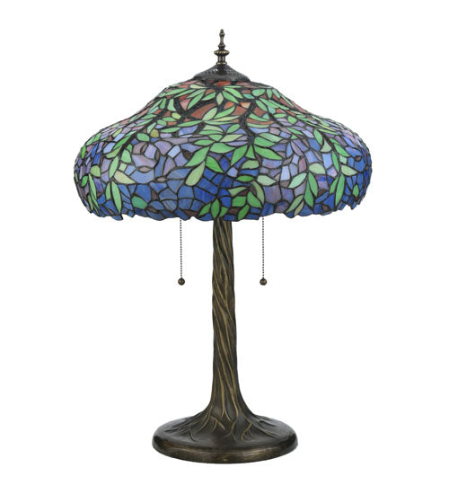Meyda Tiffany Lighting 119674 Duffner & Kimberly Laburnum Three Light Table Lamp Lamp Bronze / Dark