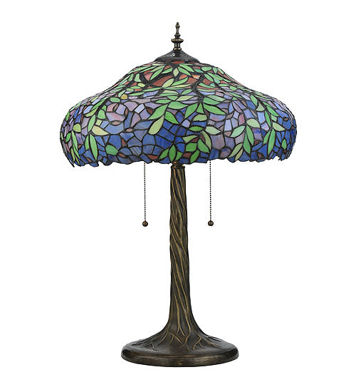 Meyda Tiffany Lighting 119674 Duffner & Kimberly Laburnum Three Light Table Lamp Lamp Bronze / Dark