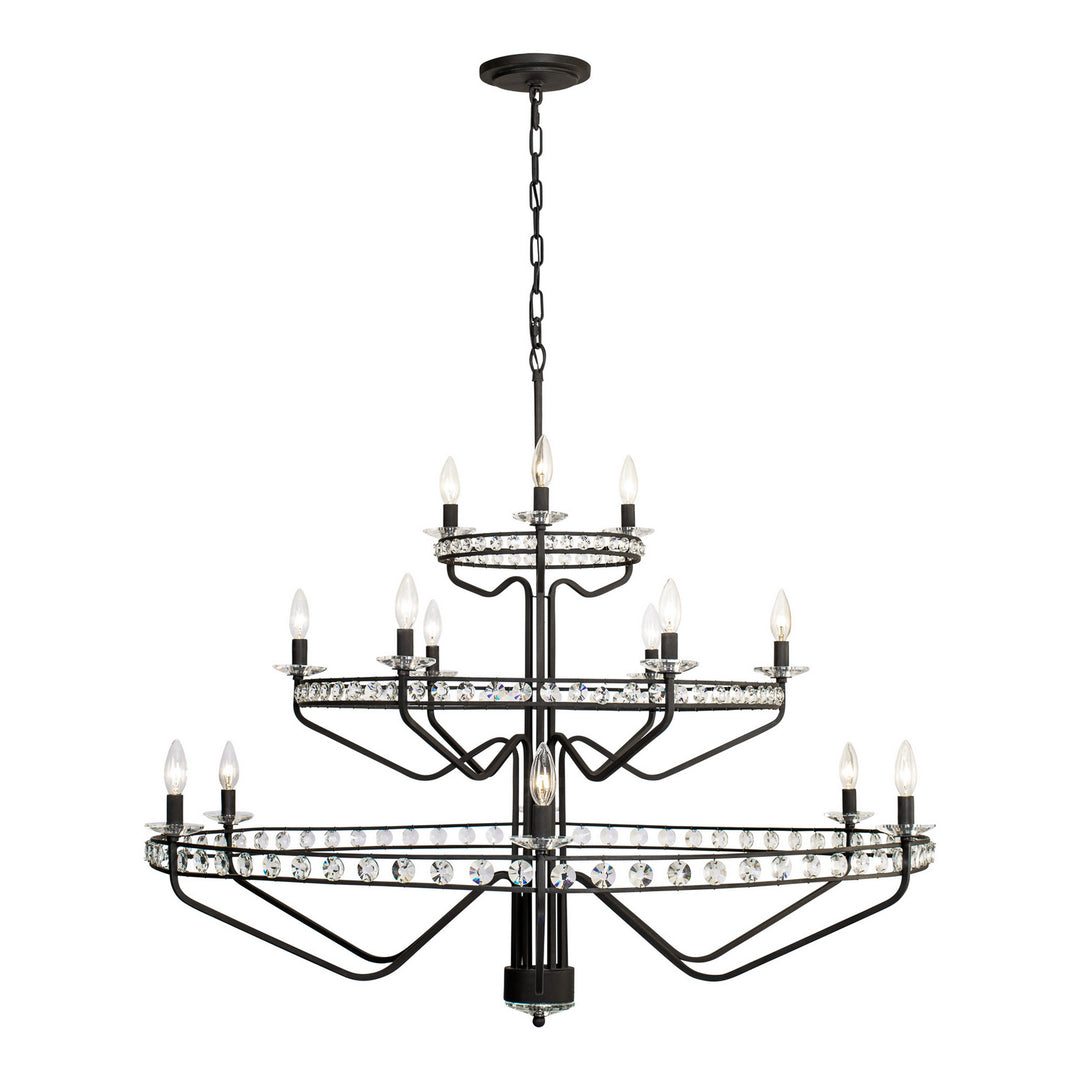 Varaluz Monroe 363C15CB Chandelier Light - Carbon