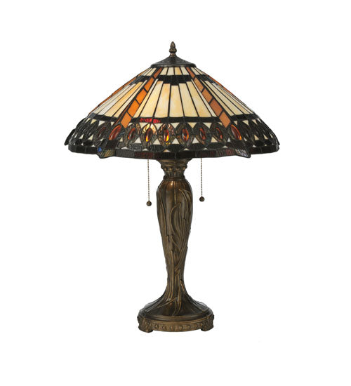 Meyda Tiffany Lighting 119679 Cleopatra Two Light Table Lamp Lamp Bronze / Dark