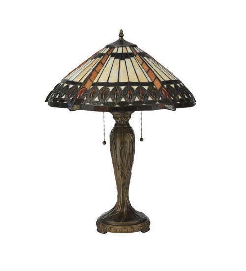 Meyda Tiffany Lighting 119679 Cleopatra Two Light Table Lamp Lamp Bronze / Dark