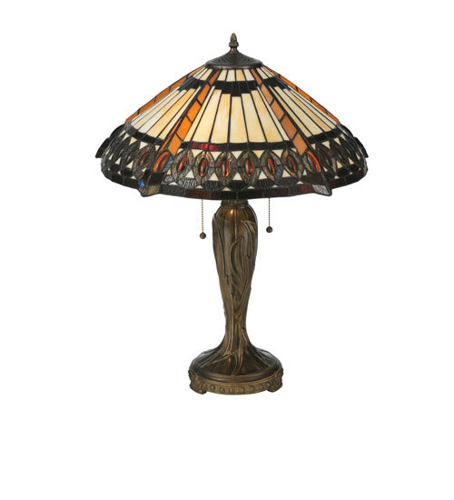 Meyda Tiffany Lighting 119679 Cleopatra Two Light Table Lamp Lamp Bronze / Dark