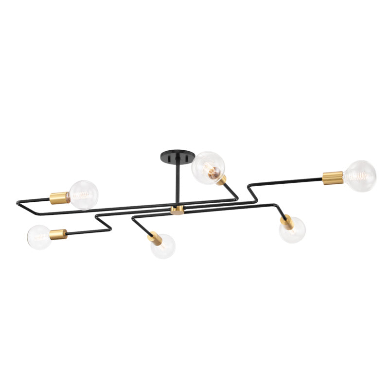 Mitzi Jena H488606L-AGB/TBK Ceiling Light - Aged Brass/Textured Black Combo