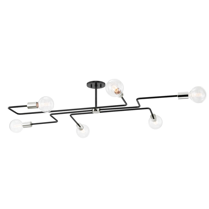 Mitzi Jena H488606L-PN/TBK Ceiling Light - Polished Nickel/Textured Black Combo