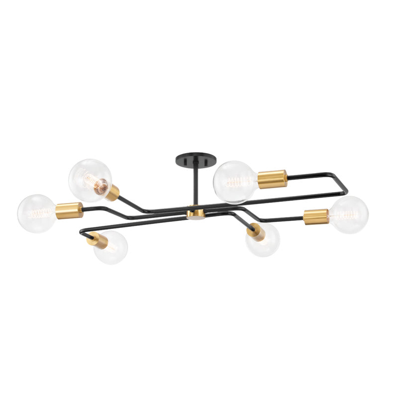 Mitzi Jena H488606S-AGB/TBK Ceiling Light - Aged Brass/Textured Black Combo