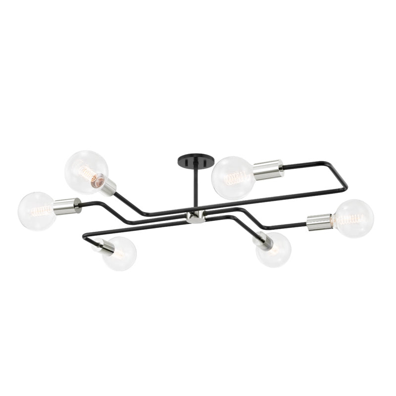 Mitzi Jena H488606S-PN/TBK Ceiling Light - Polished Nickel/Textured Black Combo