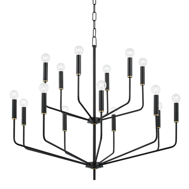 Mitzi Bailey H516815-AGB/SBK Chandelier Light - Aged Brass/Soft Black