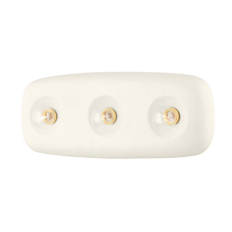 Mitzi Colleen H718303-AGB/CSI Bath Vanity Light 22 in. wide - Aged Brass/Satin Ivory