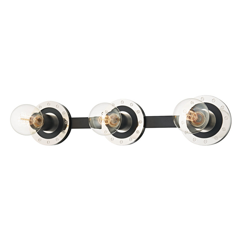 Troy Teo B2083-PN/SBK Bath Vanity Light 22 in. wide - Polished Nickel/Soft Black