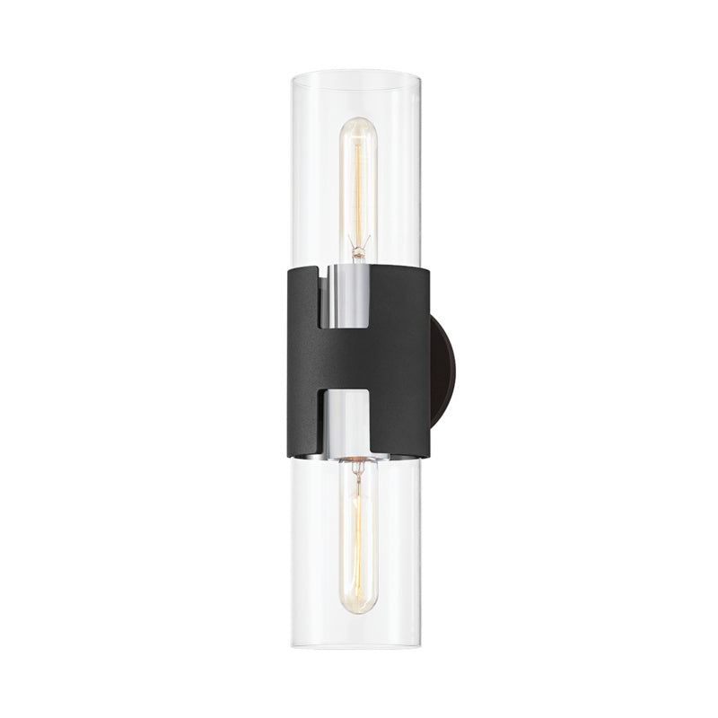 Troy Amado B3231-PN/TBK Wall Sconce Light - Polished Nickel/Texture Black