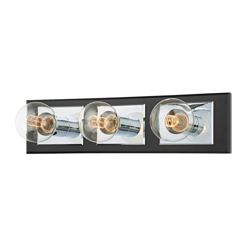 Troy Runyan B3543-PC/SBK Bath Vanity Light 18 in. wide - Polished Chrome/Soft Black