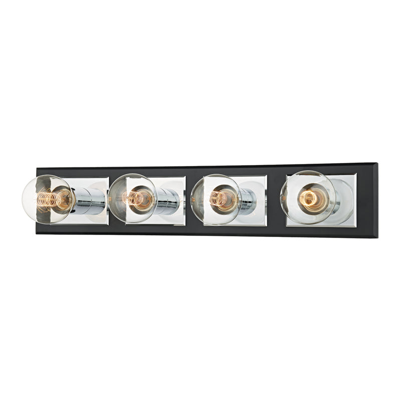 Troy Runyan B3544-PC/SBK Bath Vanity Light 24 in. wide - Polished Chrome/Soft Black