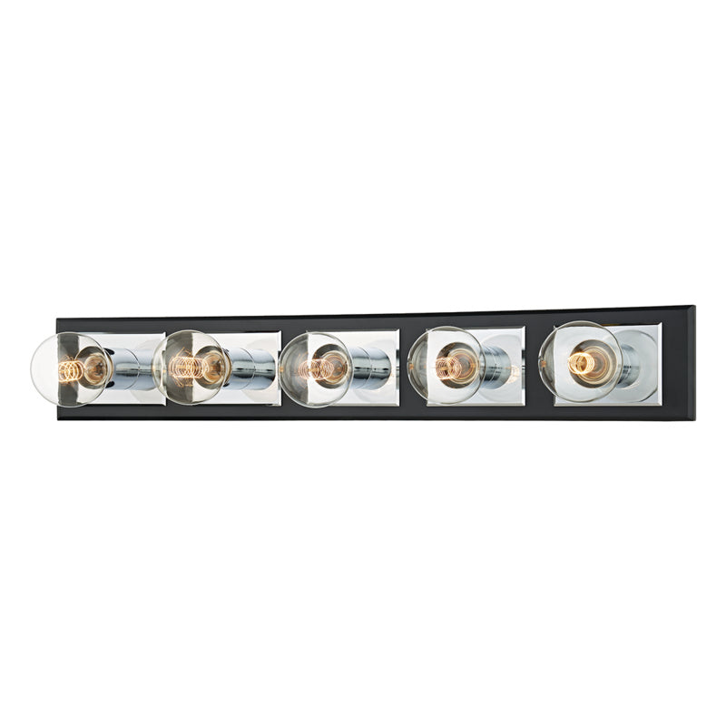Troy Runyan B3545-PC/SBK Bath Vanity Light 29 in. wide - Polished Chrome/Soft Black
