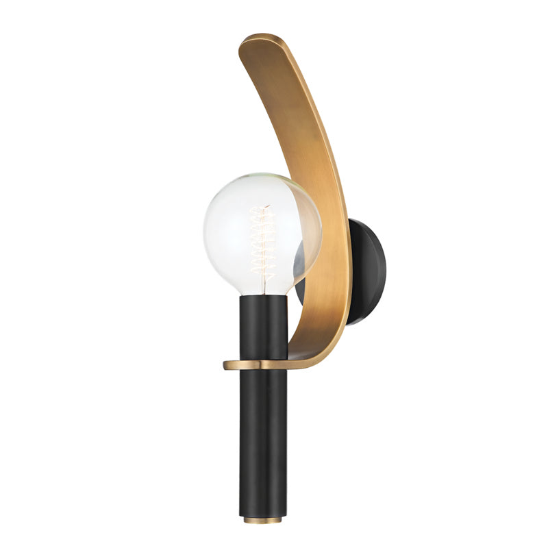 Troy Bishop B6091-PBR/SBK Wall Sconce Light - Patina Brass/Soft Black