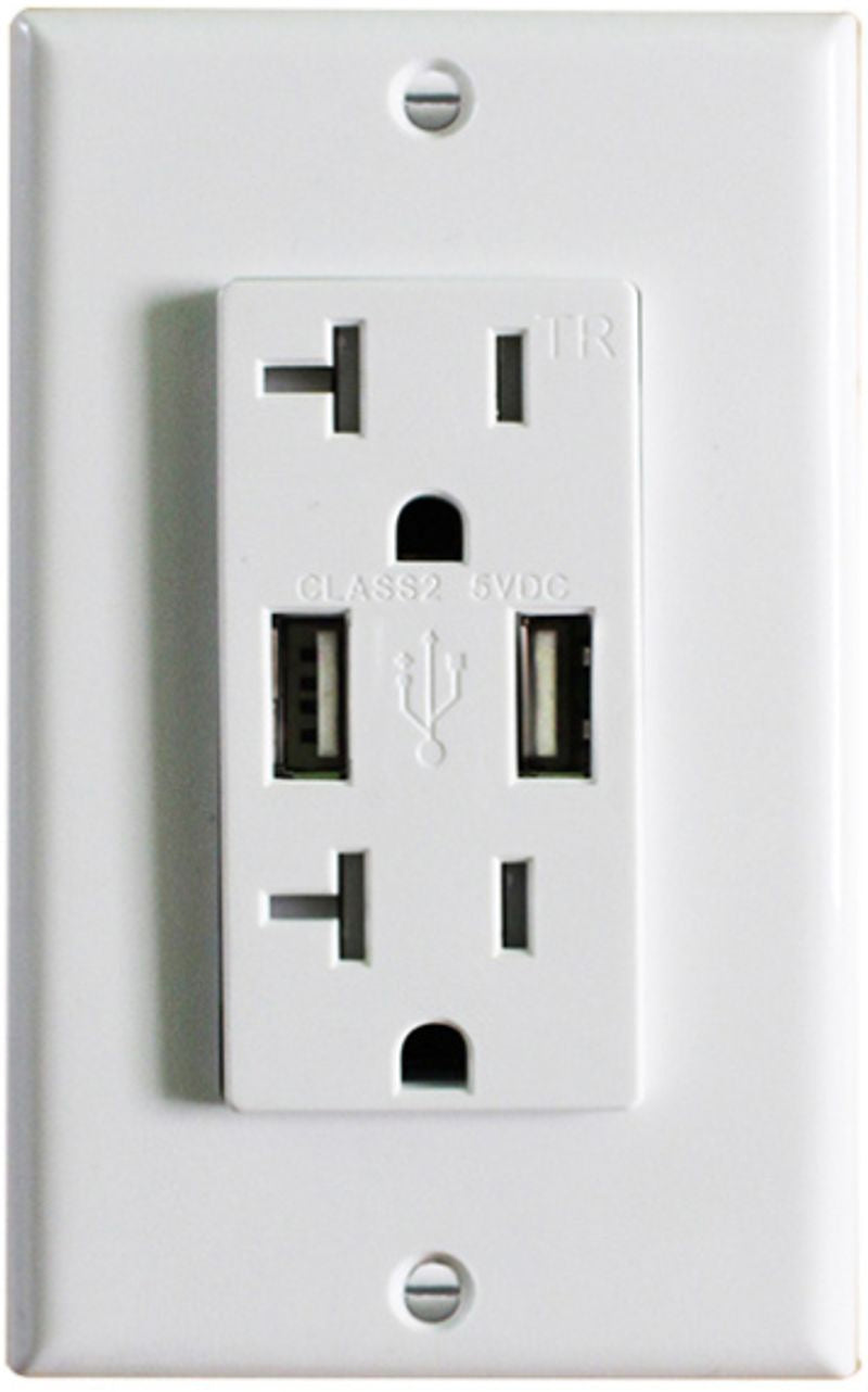 Westgate Lighting USB2-20TR-WH  Usb Port Decor White
