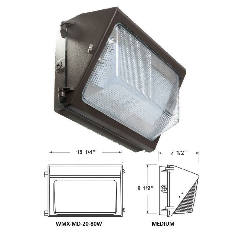 Westgate Lighting WMX-MD-20-80W-30K  Wall Pack Utility Light Bronze / Dark