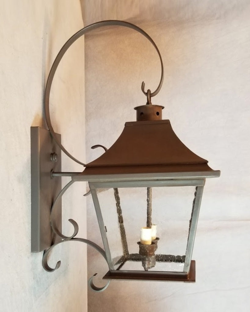 Genie House Lighting 88301DCSS Forte Two Light Wall Mount Outdoor Copper/Antique/Verde
