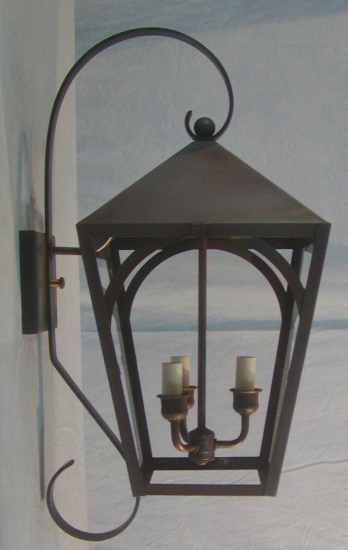 Genie House Lighting AR30611DCC Arlington Three Light Wall Mount Outdoor Bronze / Dark