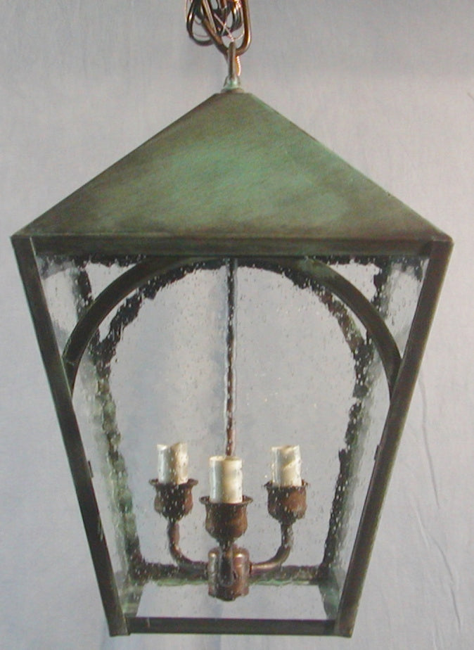 Genie House Lighting AR30613VGSS Arlington Three Light Pendant Outdoor Verde