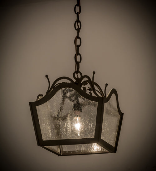 Meyda Tiffany Terena 119806 Pendant Light - Chestnut/Clear Seedy Glass