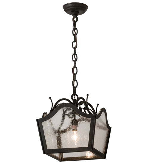 Meyda Tiffany Terena 119806 Pendant Light - Chestnut/Clear Seedy Glass