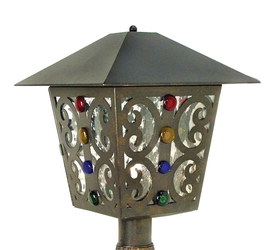 Meyda Tiffany Lighting 119834 Julie One Light Post Lantern Outdoor Bronze / Dark