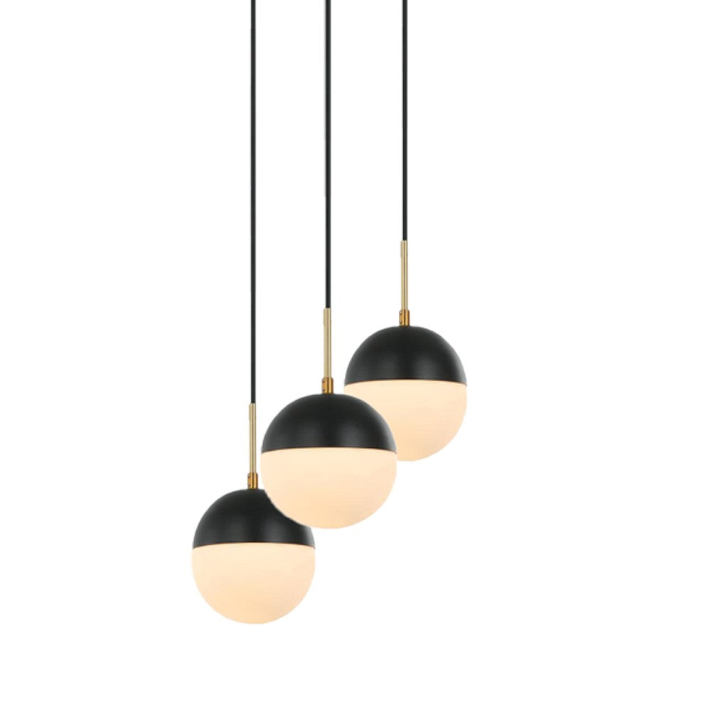 Maxilite Tuxedo MX 2431C3-18 Pendant Light - Black/Aged Brass