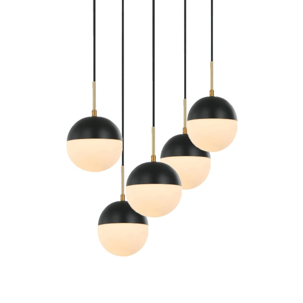 Maxilite Tuxedo MX 2431C5-18 Pendant Light - Black/Aged Brass