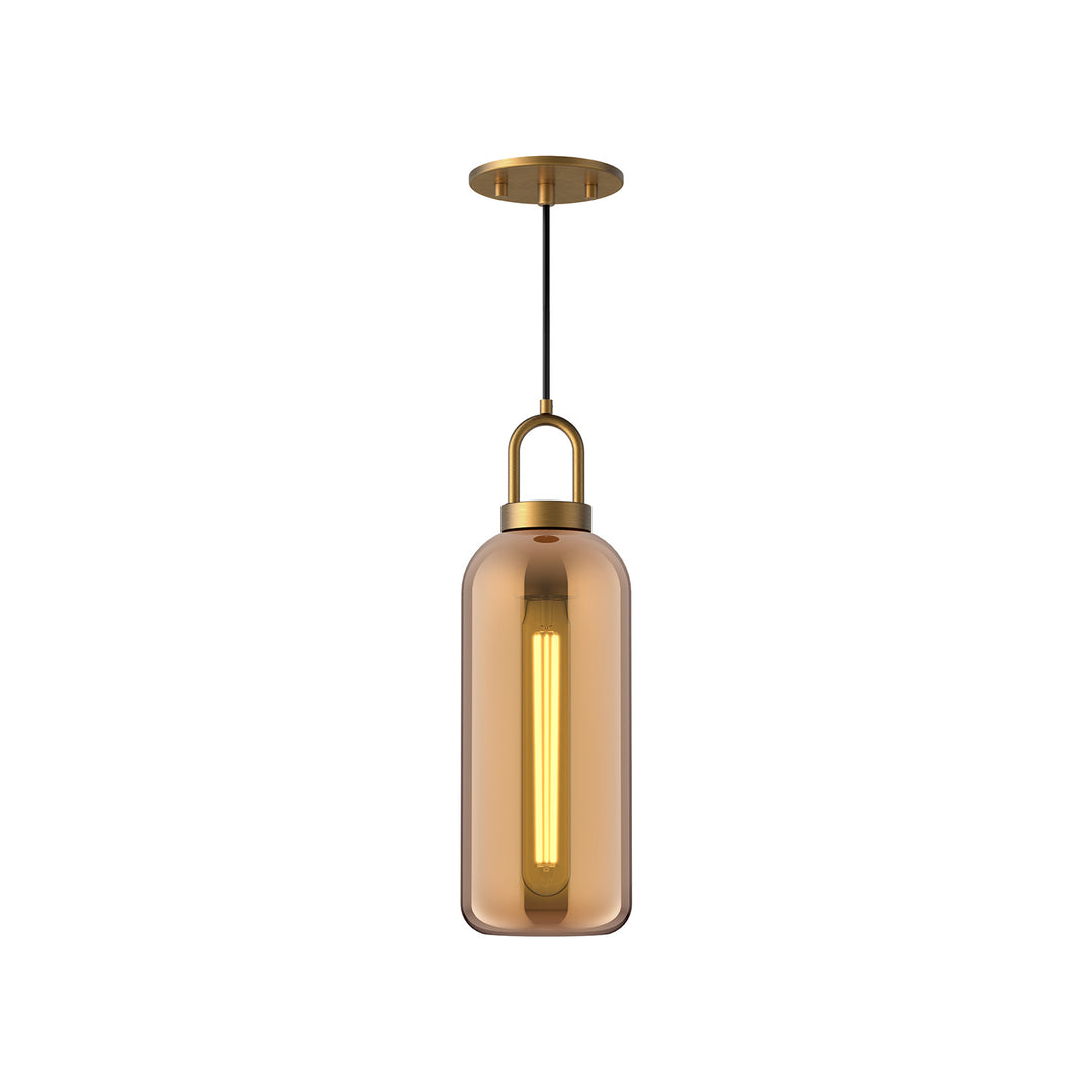 Alora Mood soji PD401505AGCP Pendant Light - Aged Gold/Copper Glass