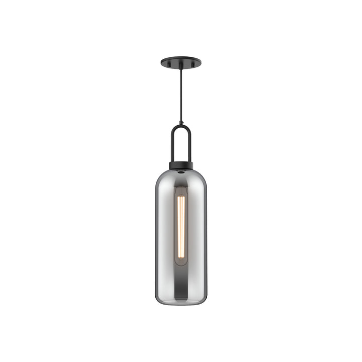 Alora Mood soji PD401606MBSM Pendant Light - Matte Black/Smoked Solid Glass