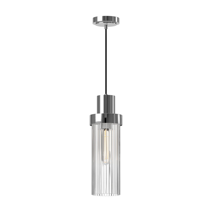 Alora Mood kent PD435605CHCR Pendant Light - Chrome/Clear Ribbed Glass