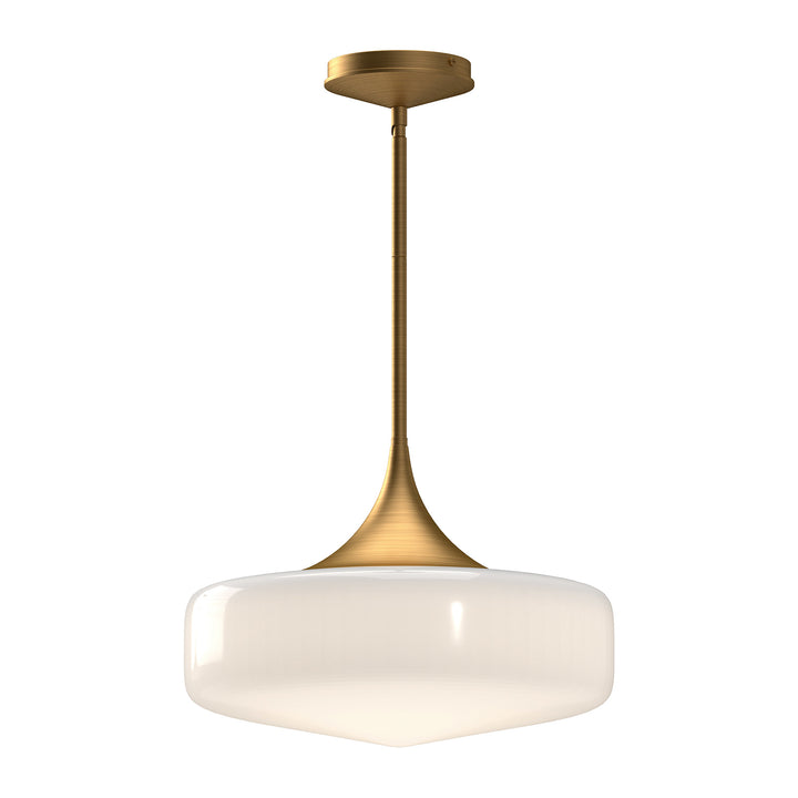 Alora Mood lincoln PD440814AGGO Pendant Light - Aged Gold/Glossy Opal Glass