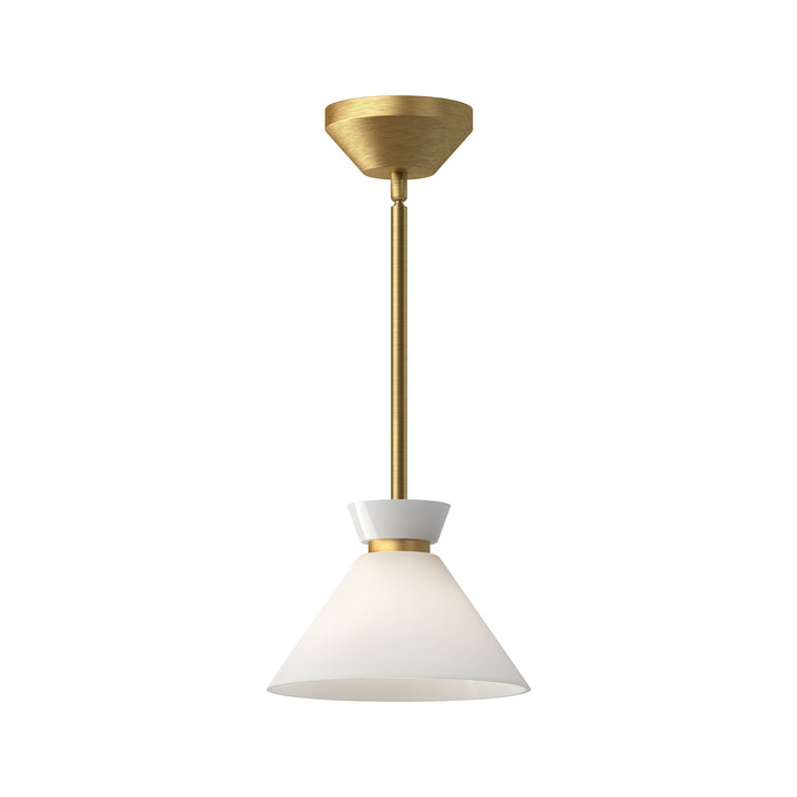 Alora Mood halston PD470108BGGO Pendant Light - Brushed Gold/Glossy Opal Glass