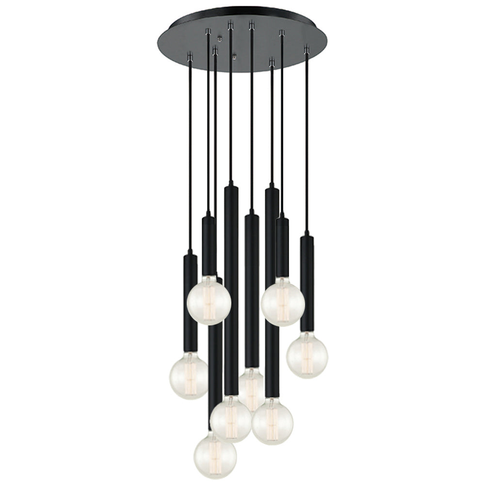 Maxilite Peoria MX 2471C8-A3 Pendant Light - Black - Black Cord