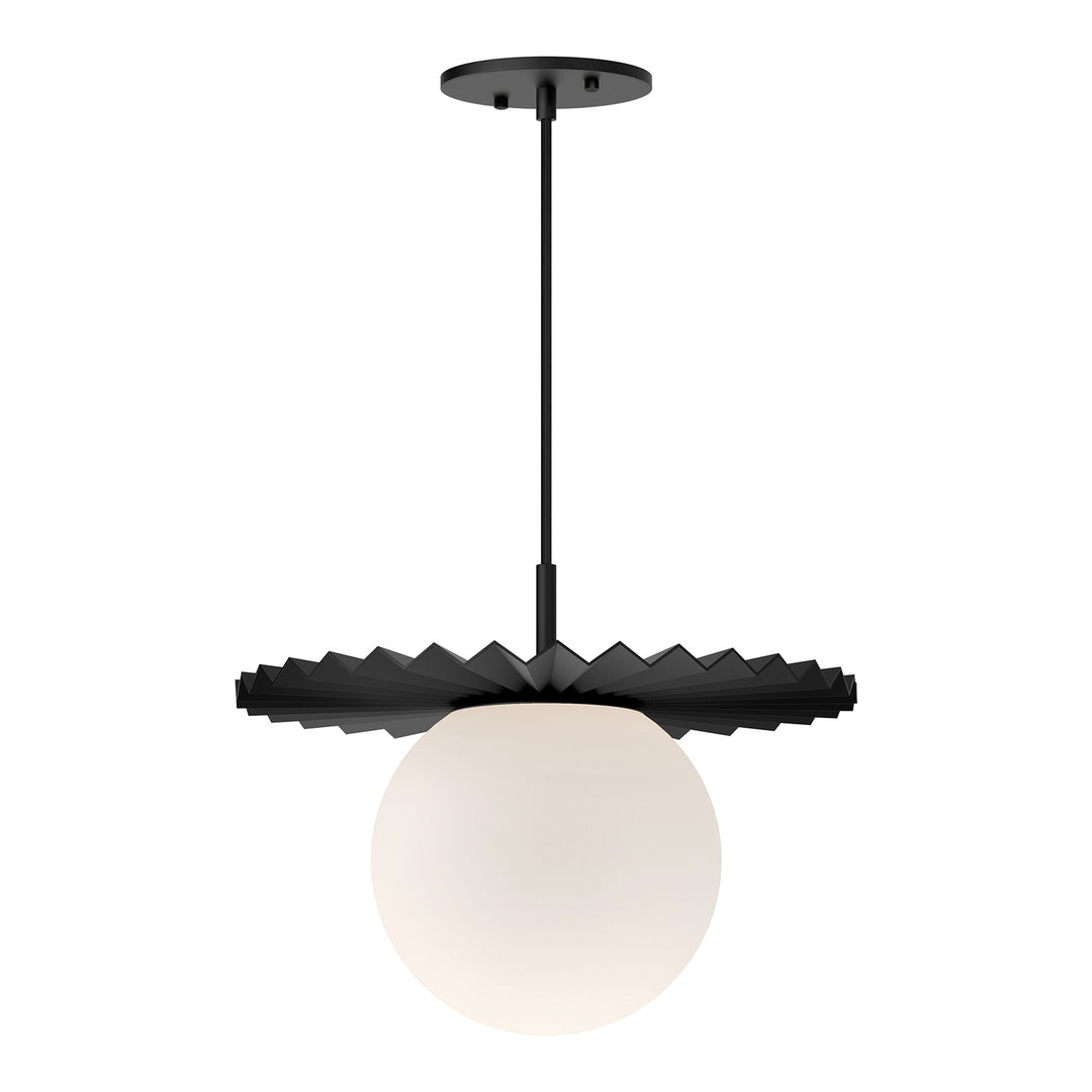 Alora Mood plume PD501214MBOP Pendant Light - Matte Black/Opal Matte Glass