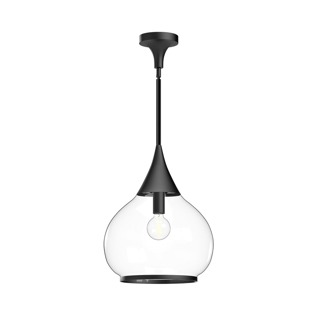 Alora Mood hazel PD524214MBCL Pendant Light - Clear Glass/Matte Black