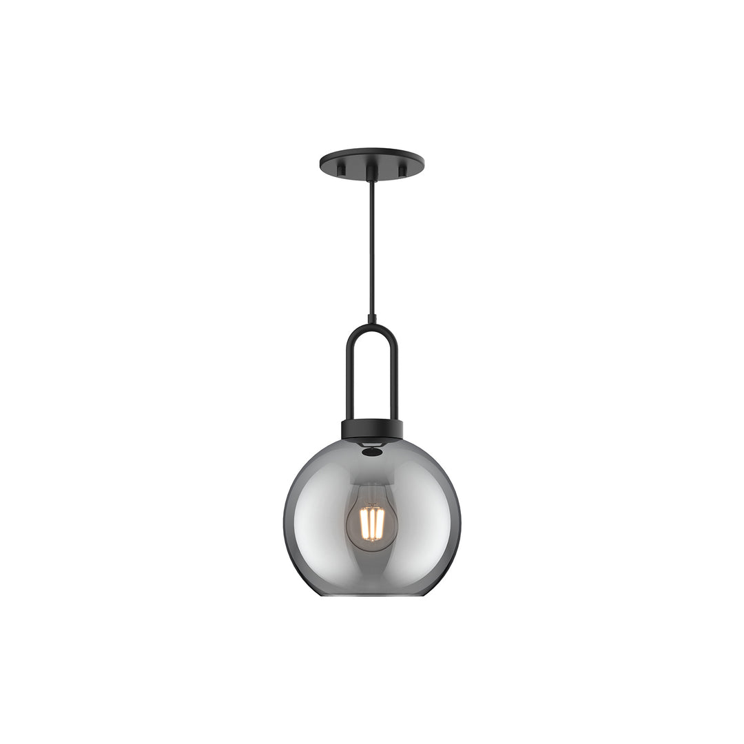 Alora Mood soji PD601608MBSM Pendant Light - Matte Black/Smoked Solid Glass