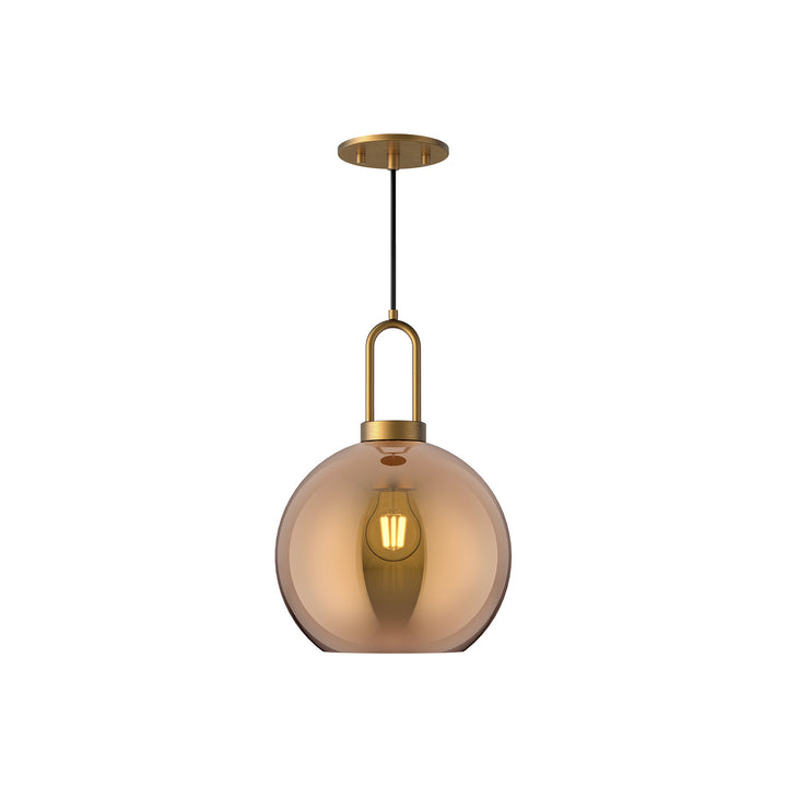 Alora Mood soji PD601710AGCP Pendant Light - Aged Gold/Copper Glass