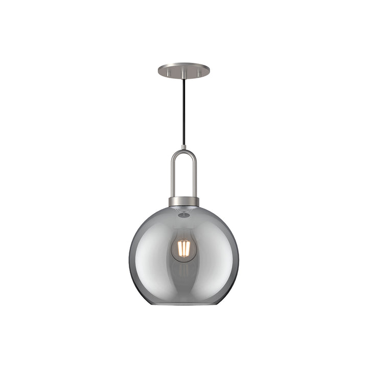 Alora Mood soji PD601710BNSM Pendant Light - Brushed Nickel/Smoked Solid Glass