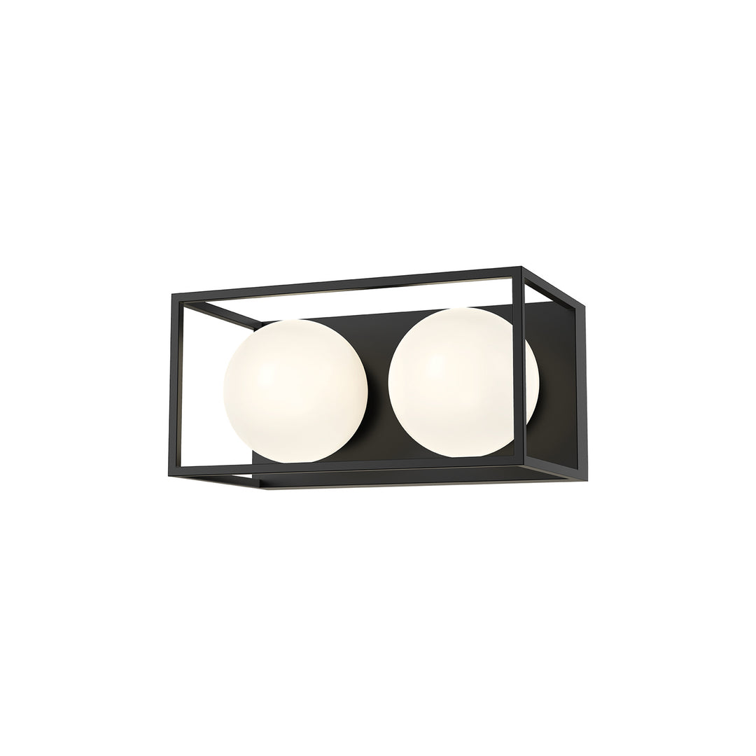 Alora Mood amelia VL519213MBOP Bath Vanity Light 10 in. wide - Matte Black/Opal Matte Glass