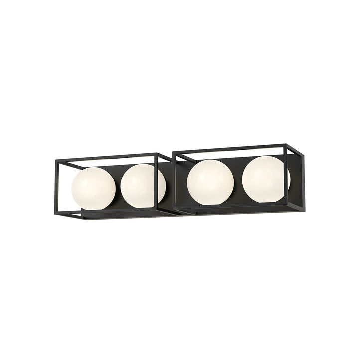 Alora Mood amelia VL519427MBOP Bath Vanity Light 11 in. wide - Matte Black/Opal Matte Glass