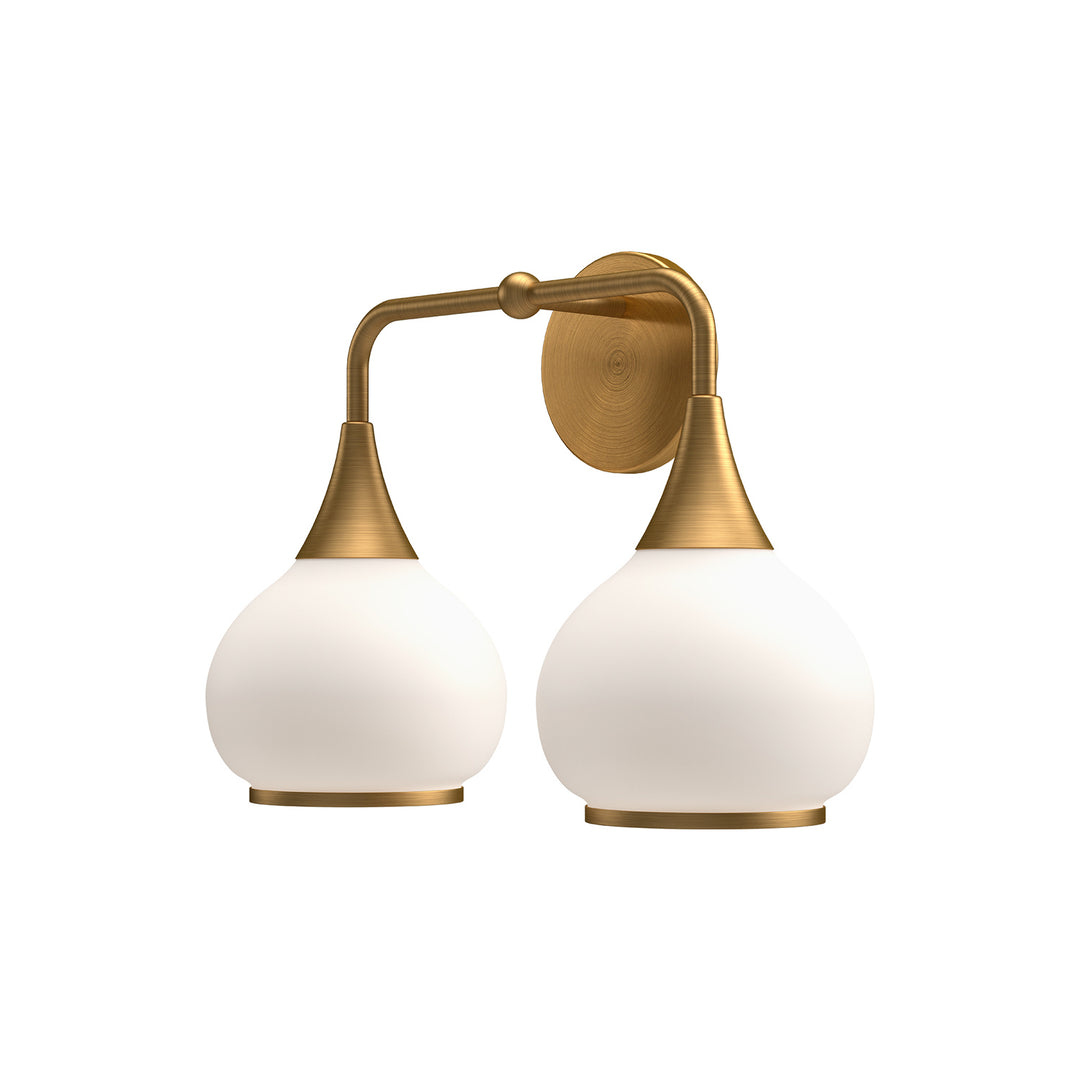 Alora Mood hazel VL524217AGOP Bath Vanity Light 10 in. wide - Aged Gold/Opal Matte Glass