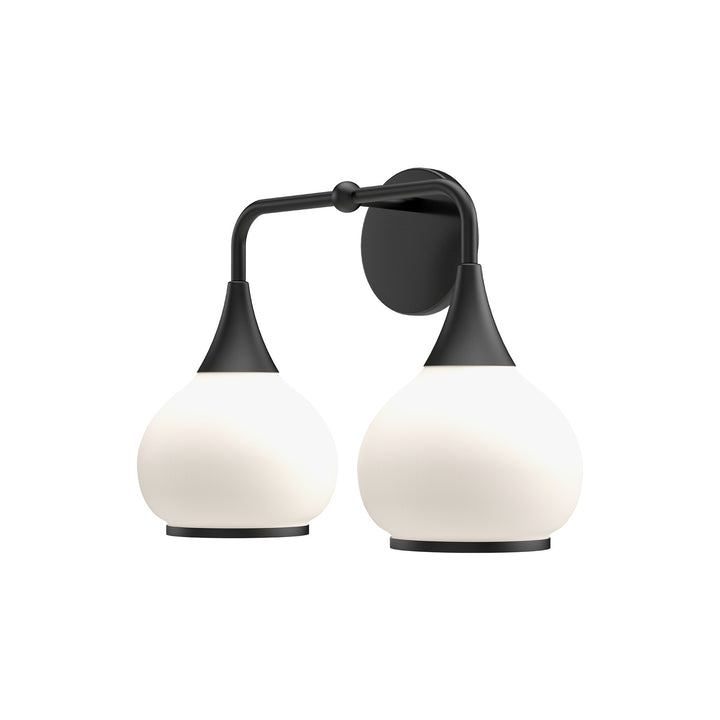 Alora Mood hazel VL524217MBOP Bath Vanity Light 10 in. wide - Matte Black/Opal Matte Glass